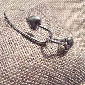 .925 Italy Heart interlocking Bracelet 2 1/2"
